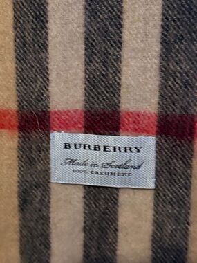 Burberry Beige, Black & Red Classic Check Scarf
